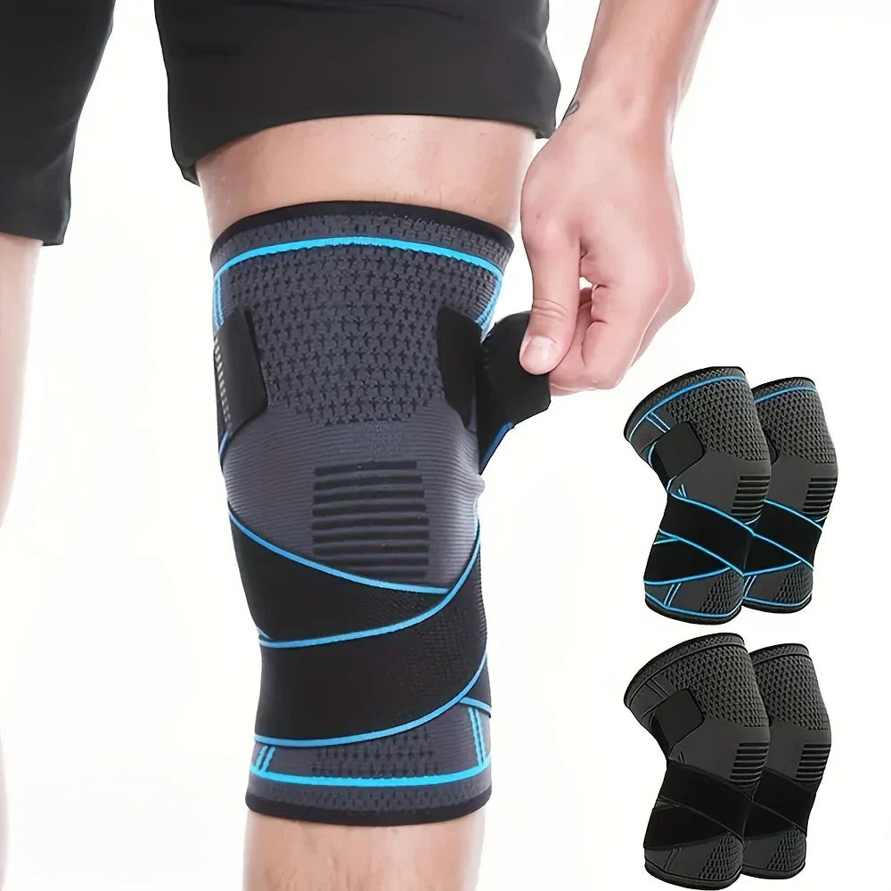 Knee Compression Sleeves (2-Pack) with Adjustable Straps
